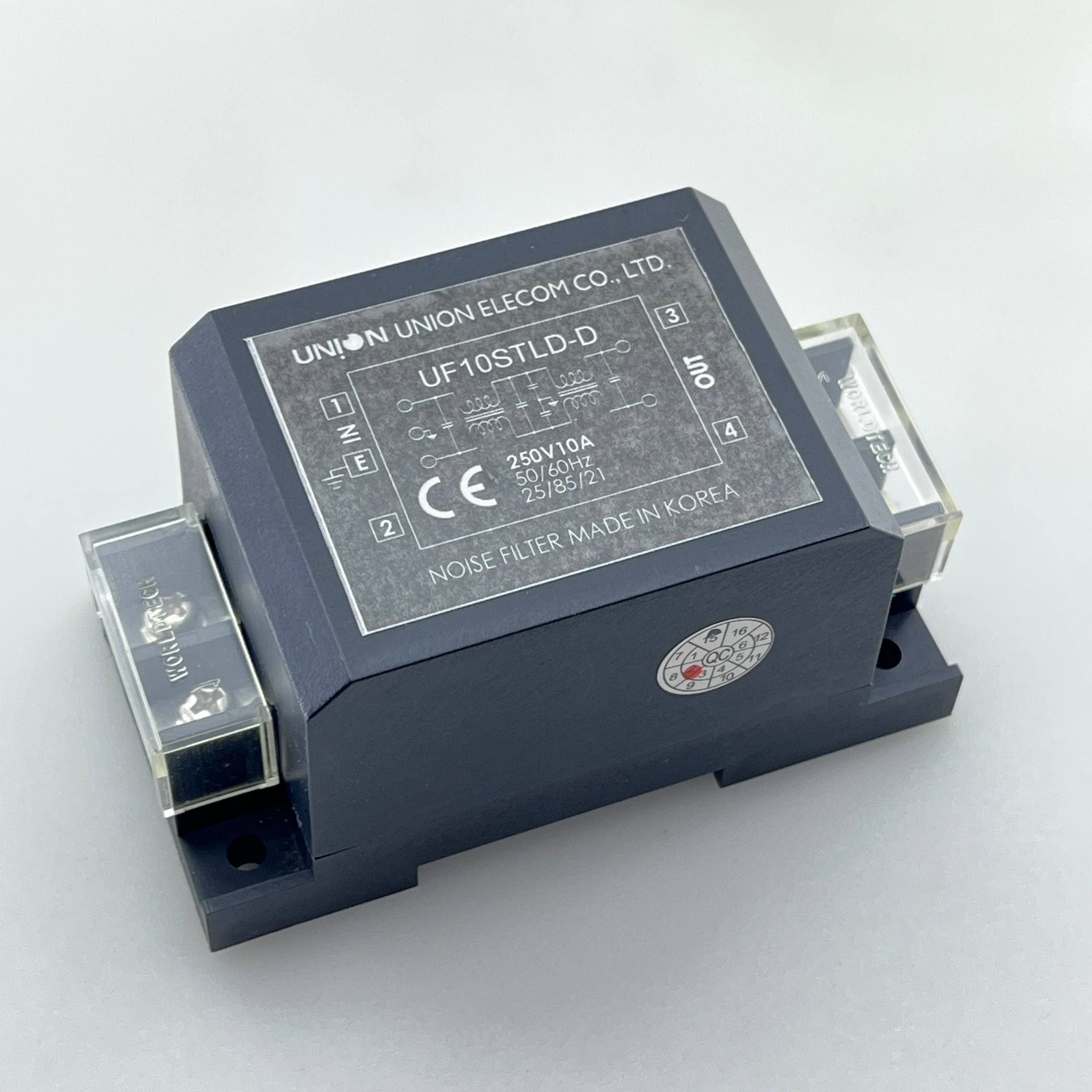 UNION-noisefilter-250V10A-singlephase.jpg نویز فیلتر تک فاز 10 آمپر 250 ولت برند UNION - تصویر 1