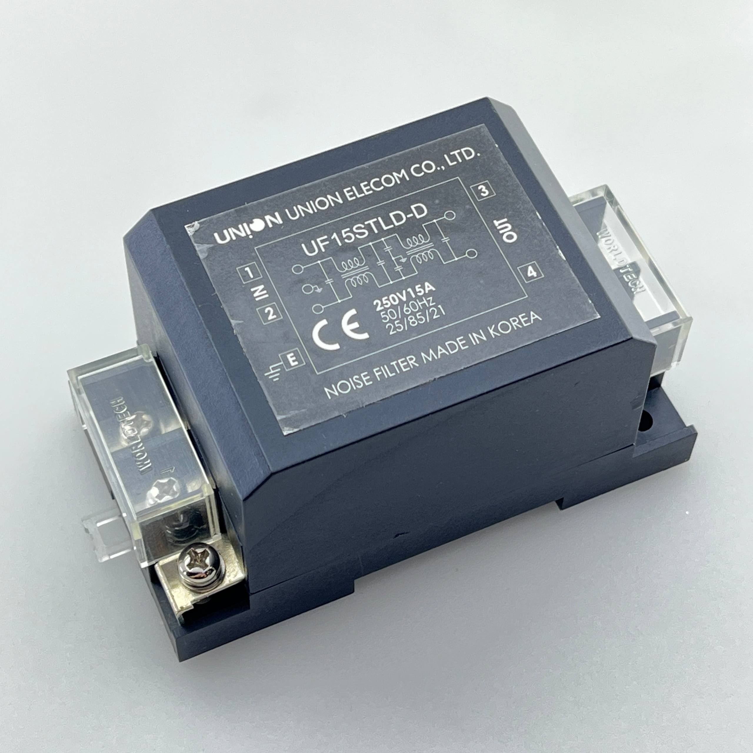 UNION-noisefilter-250V15A-singlephase.jpg نویز فیلتر تک فاز 15 آمپر 250 ولت برند UNION - تصویر 1
